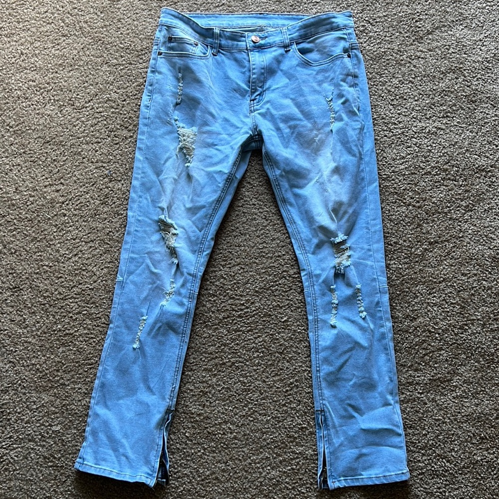 32 inch waist mens slim jeans ripped